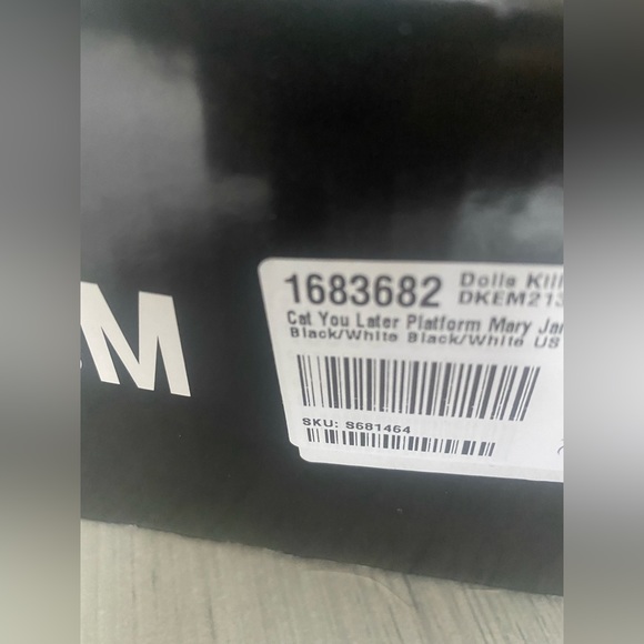 Dolls Kill x Emily The Strange | Cat You Later Platform Black / White Mary Janes - Picture 12 of 12